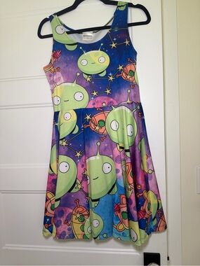 CowCow Final Space Alien Mooncake Mini Dress - Green/Purple
